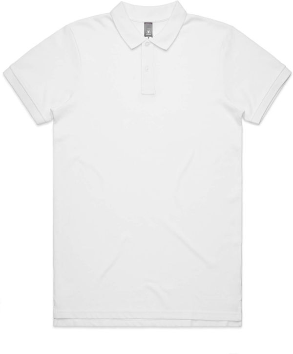 Am image of a Custom AS Colour Men's Pique Polo in White!