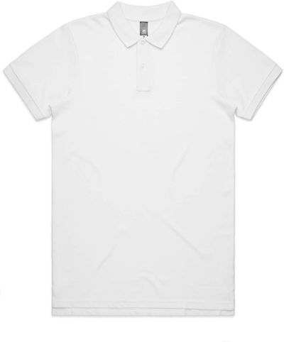 Am image of a Custom AS Colour Men's Pique Polo in White!