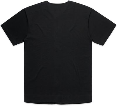 Am image of a Custom AS Colour Mens Heavy Baseball Jersey in Black!