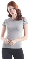 Am image of a Custom Jerico Bamboo Ladies Crewneck T in Heather Grey!