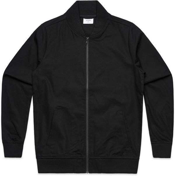Am image of a Custom AS Colour Men's Bomber Jacket in Black!