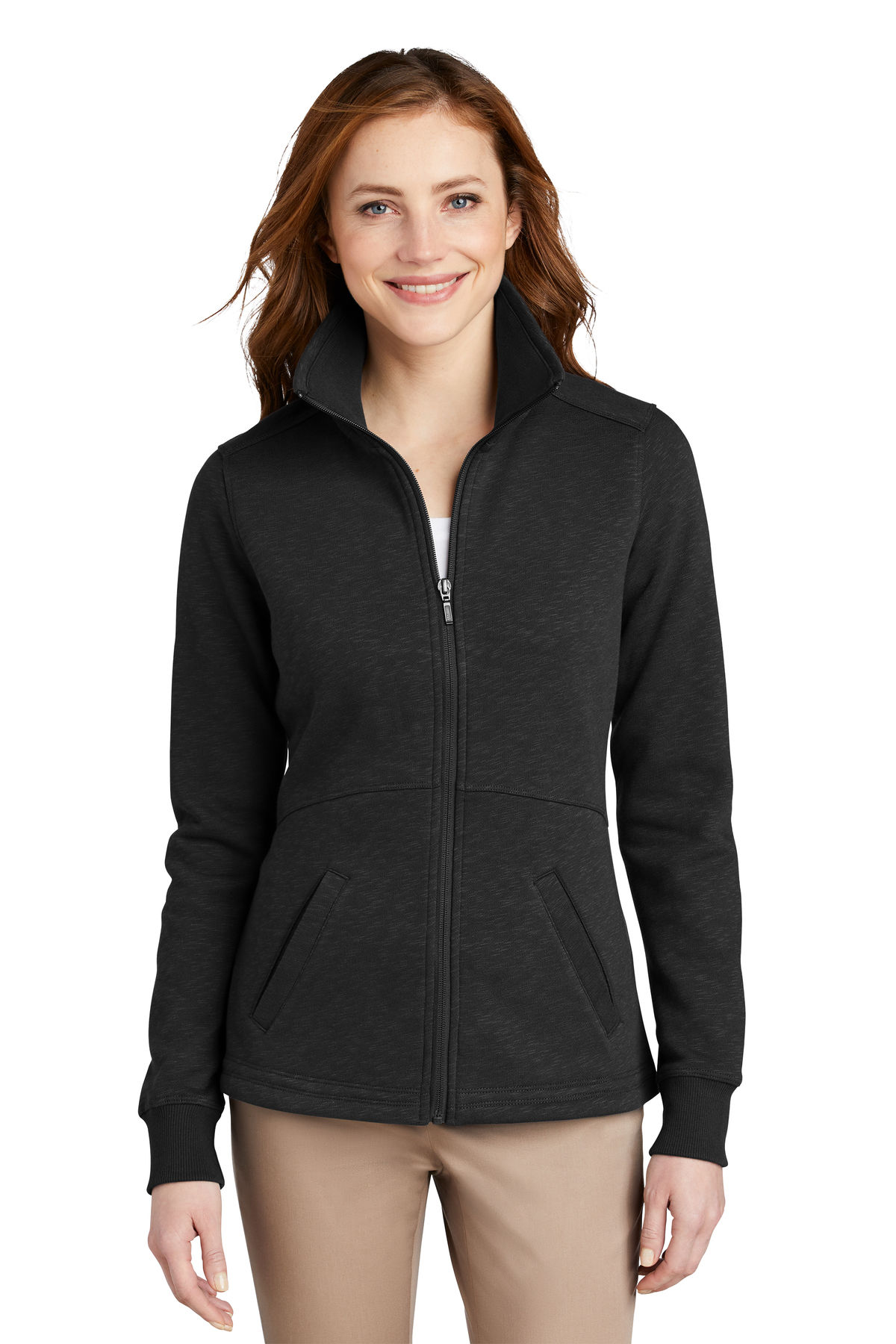 Port Authority Ladies Slub Fleece Full Zip Jacket