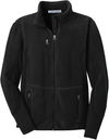 Am image of a Custom Port Authority RTek Pro Fleece Full Zip Jacket in Black/Black!
