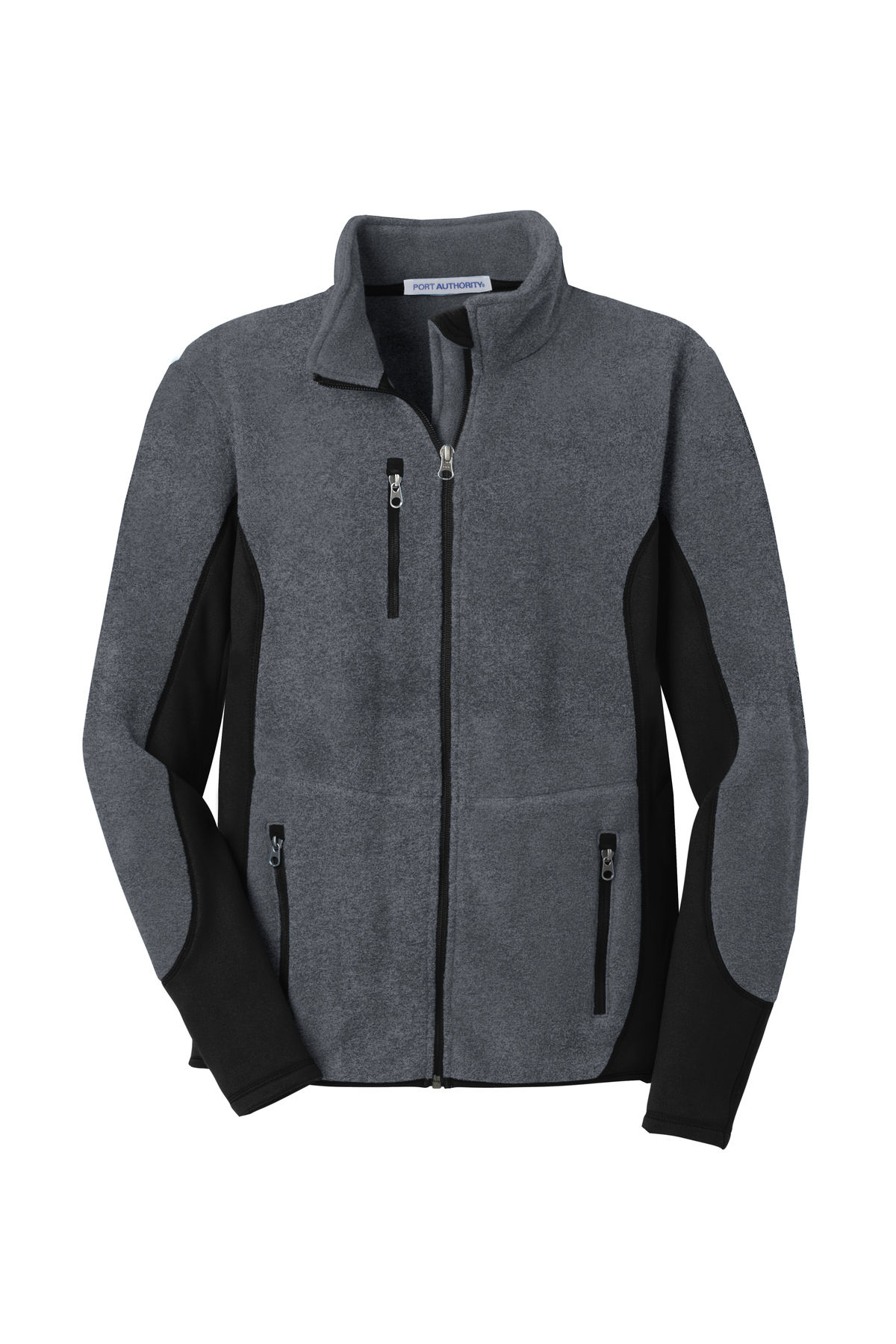Port Authority RTek Pro Fleece Full Zip Jacket in Charcoal Heather/Black