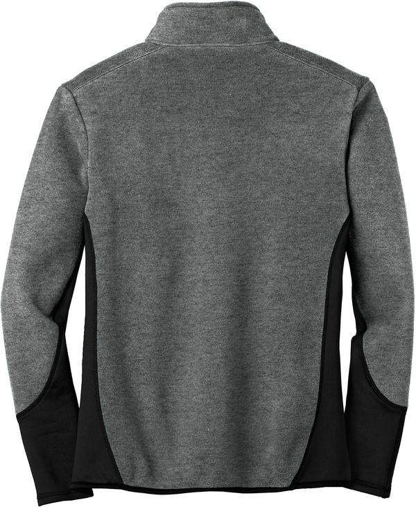 Am image of a Custom Port Authority RTek Pro Fleece Full Zip Jacket in Charcoal Heather/Black!
