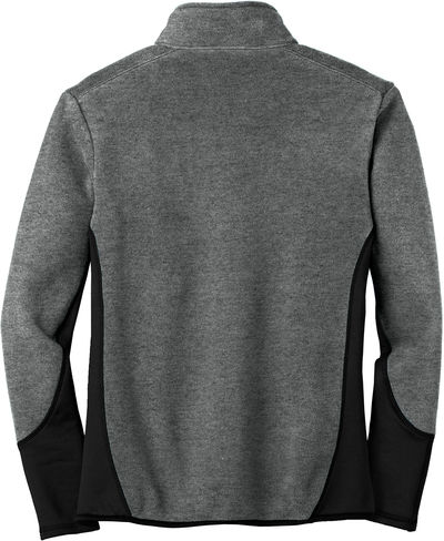 Am image of a Custom Port Authority RTek Pro Fleece Full Zip Jacket in Charcoal Heather/Black!