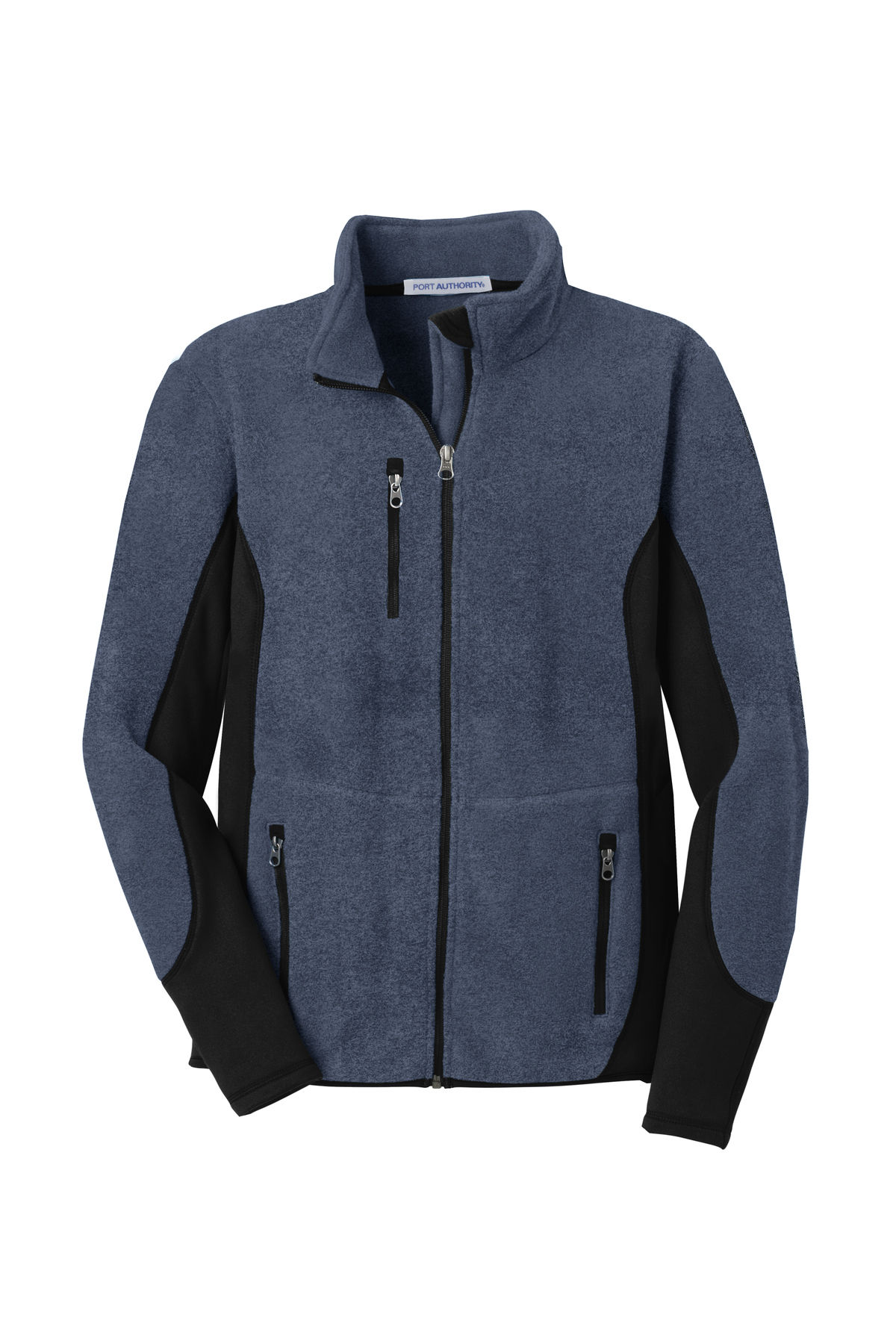 Port Authority RTek Pro Fleece Full Zip Jacket in Navy Heather/Black