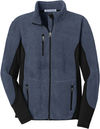 Am image of a Custom Port Authority RTek Pro Fleece Full Zip Jacket in Navy Heather/Black!