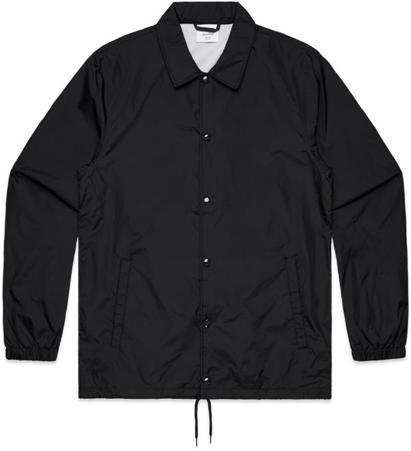 Am image of a Custom AS Colour Mens Coach Jacket in Black!