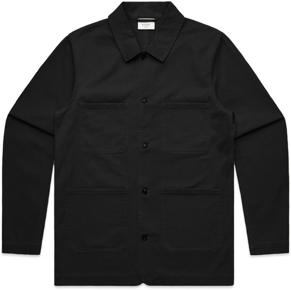 Am image of a Custom AS Colour Mens Chore Jacket in Black!