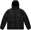 Am image of a Custom AS Colour Mens Hooded Puffer Jacket in Black!