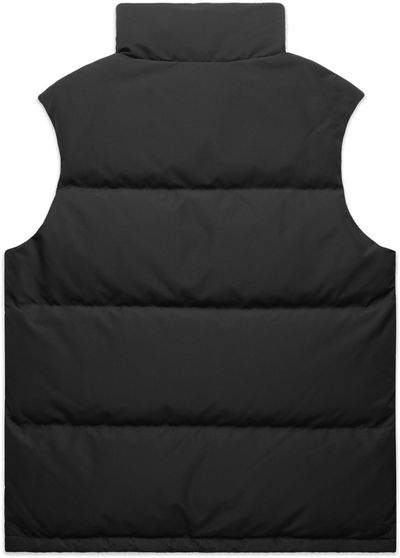 Am image of a Custom AS Colour Mens Puffer Vest in Black!