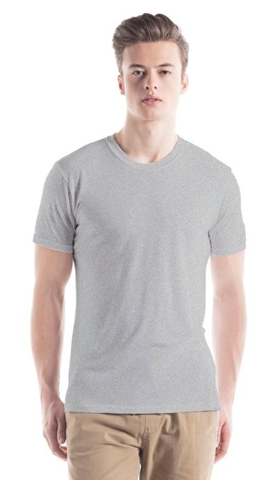 Jerico Slim Fit Bamboo Crew Neck T Shirt in Heather Grey