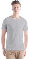 Am image of a Custom Jerico Slim Fit Bamboo Crew Neck T Shirt in Heather Grey!