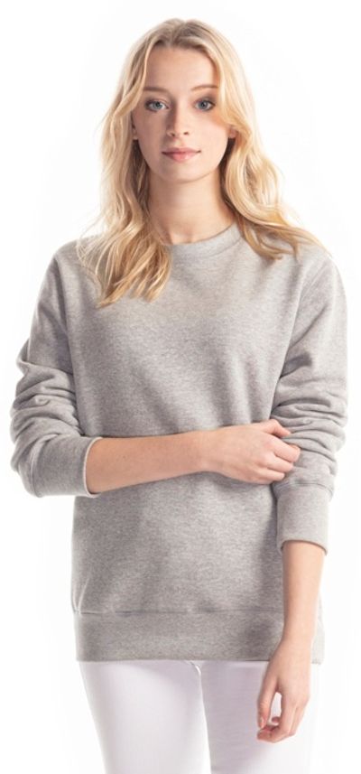 Am image of a Custom Jerico Premium Eco Fleece Crewneck Sweatshirt in Heather Grey!