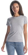Am image of a Custom Jerico Ladies Essential Cotton T Shirt in Heather Grey!