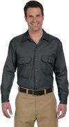 Am image of a Custom Dickies Long Sleeve Work Shirt in Charcoal!