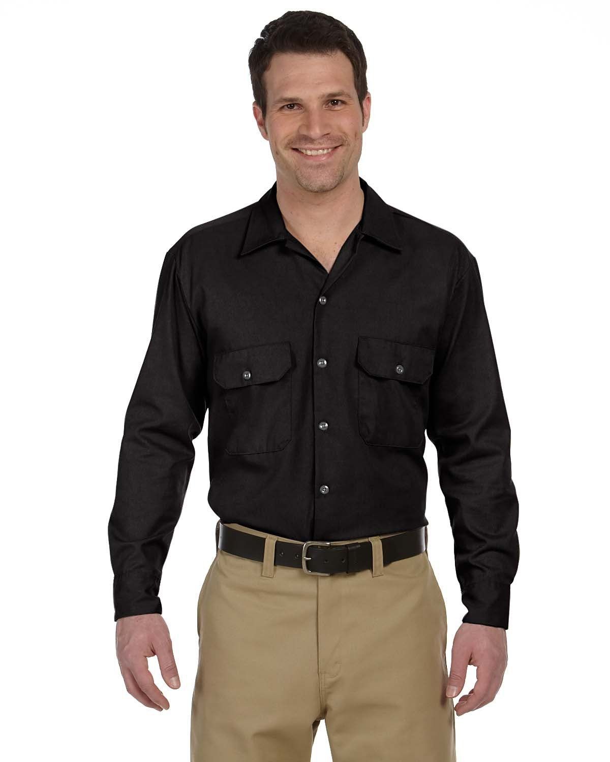 Dickies Long Sleeve Work Shirt in Black