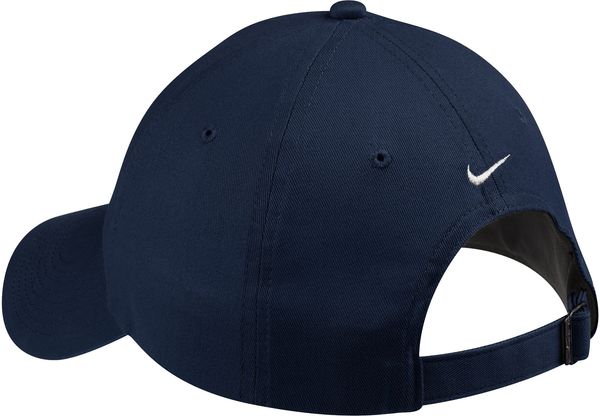 Am image of a Custom Nike Unstructured Twill Cap in Deep Navy!