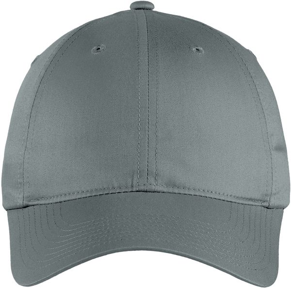 Am image of a Custom Nike Unstructured Twill Cap in Dark Grey!