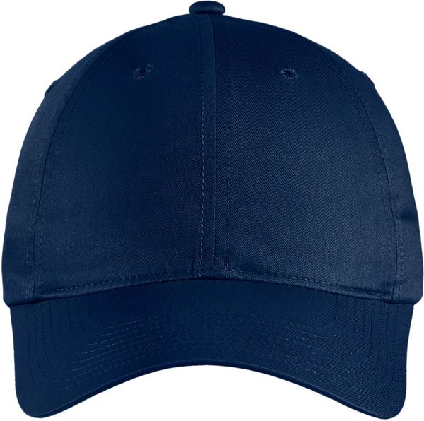 Am image of a Custom Nike Unstructured Twill Cap in Deep Navy!
