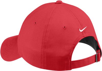 Am image of a Custom Nike Unstructured Twill Cap in Gym Red!
