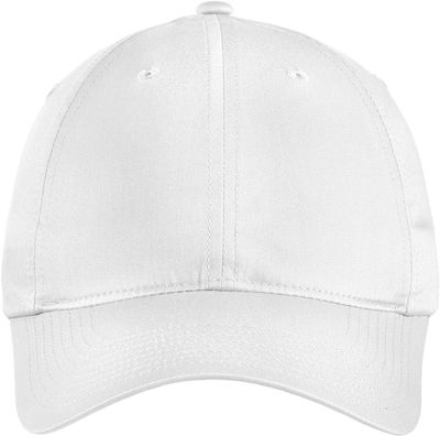 Am image of a Custom Nike Unstructured Twill Cap in True White!