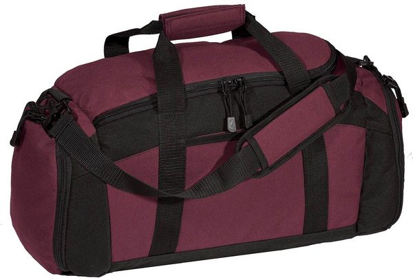 Am image of a Custom Port Authority Gym Bag in Maroon!