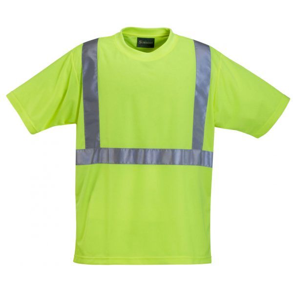 Sumaggo High Visibility Polyester Wicking Shirt in HV YELLOW