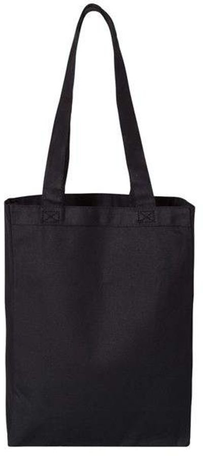 Am image of a Custom QTees 12L Gussetted Shopping Bag in Black!
