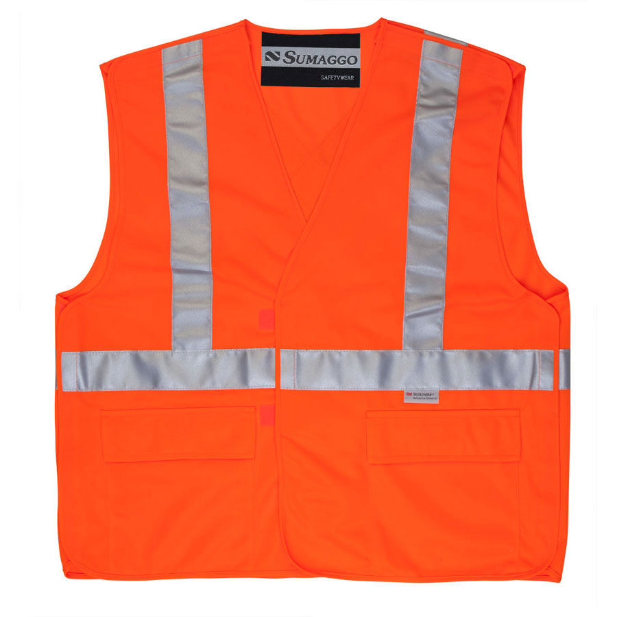 Sumaggo High Visibility 5 point Tear Away Vest in Orange