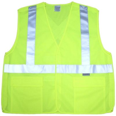 Am image of a Custom Sumaggo High Visibility 5 point Tear Away Vest in Lime!