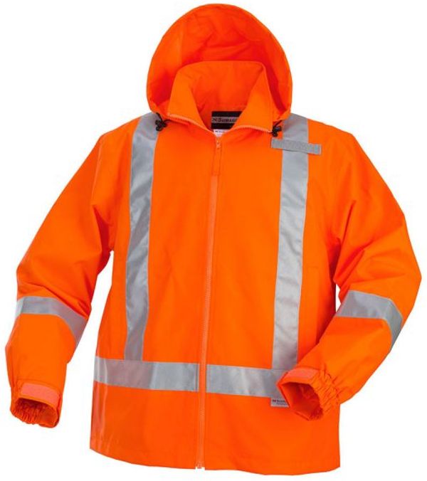 Am image of a Custom Sumaggo High Visibility Spring Jacket in Orange!