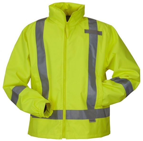 Am image of a Custom Sumaggo High Visibility Spring Jacket in Lime!