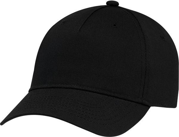 Am image of a Custom AJM Polycotton 5 Panel Constructed Full Fit Five Cap in Black!