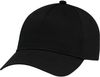 Am image of a Custom AJM Polycotton 5 Panel Constructed Full Fit Five Cap in Black!