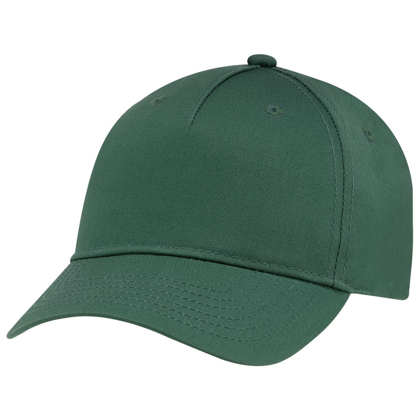 AJM Polycotton 5 Panel Constructed Full Fit Five Cap in Forest Green