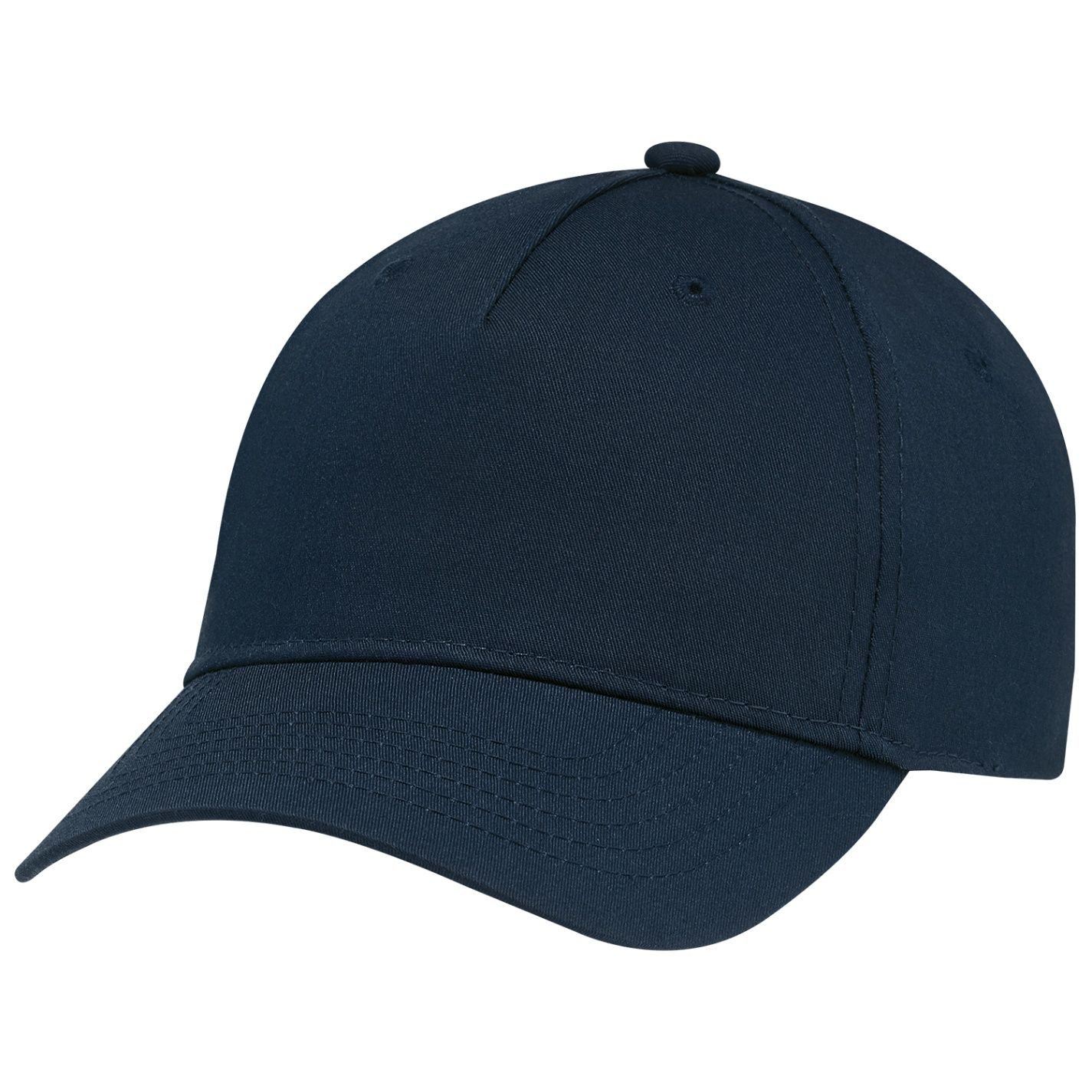 AJM Polycotton 5 Panel Constructed Full Fit Five Cap in Navy Blue