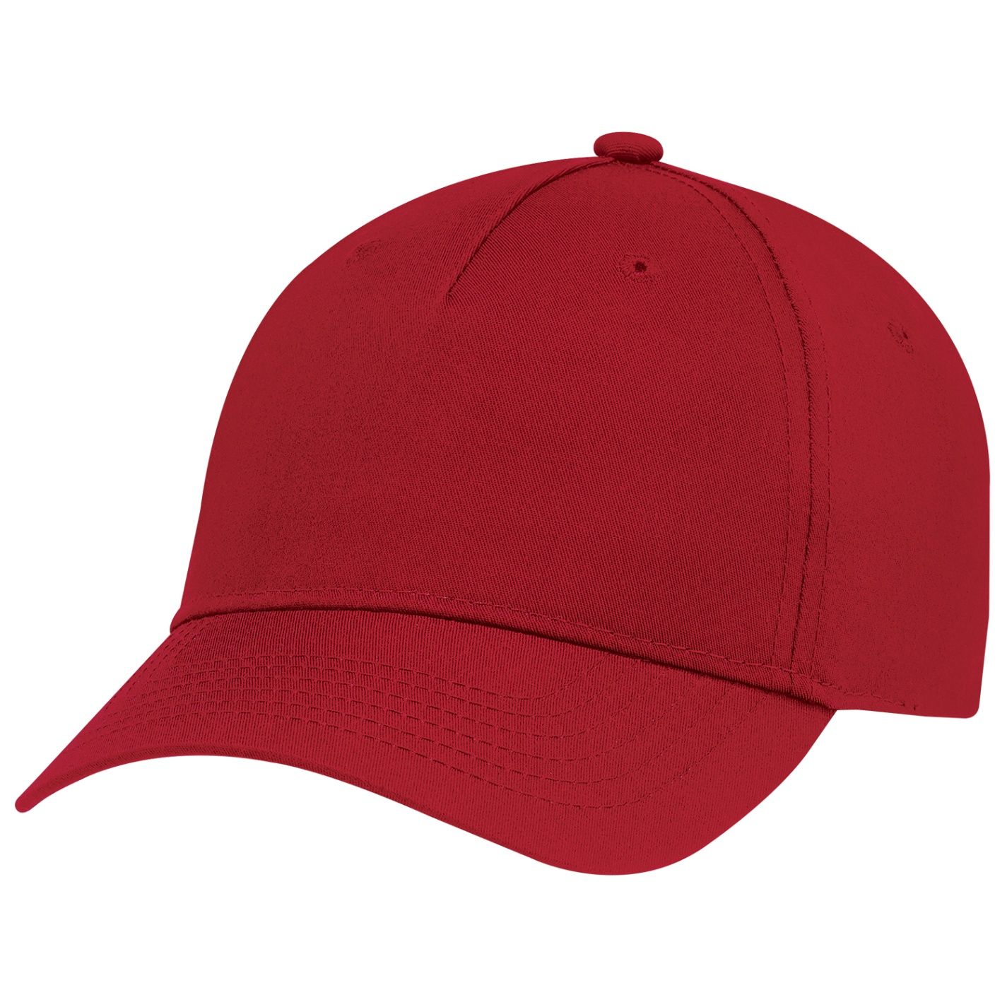 AJM Polycotton 5 Panel Constructed Full Fit Five Cap in Red