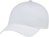 Am image of a Custom AJM Polycotton 5 Panel Constructed Full Fit Five Cap in White!