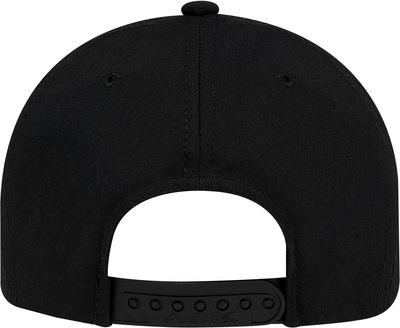 Am image of a Custom AJM Polycotton 5 Panel Constructed Full Fit Five Cap in Black!