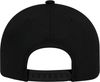 Am image of a Custom AJM Polycotton 5 Panel Constructed Full Fit Five Cap in Black!