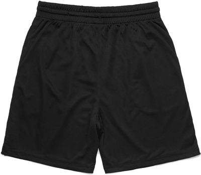 Am image of a Custom AS Colour Men's Court Shorts in Black!