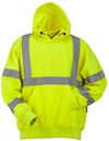Am image of a Custom Sumaggo High Visibility Polyester Fleece Hooded Pullover in Lime!