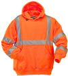 Am image of a Custom Sumaggo High Visibility Polyester Fleece Hooded Pullover in Orange!