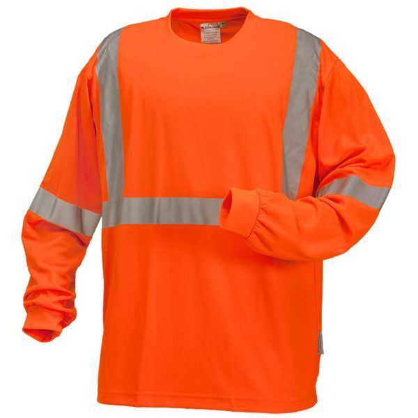 Sumaggo High Visibility Wicking Long Sleeve Tshirt in Orange
