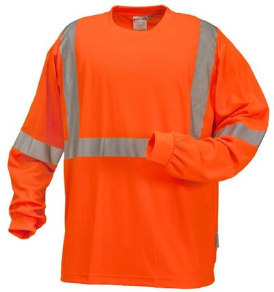 Am image of a Custom Sumaggo High Visibility Wicking Long Sleeve Tshirt in Orange!