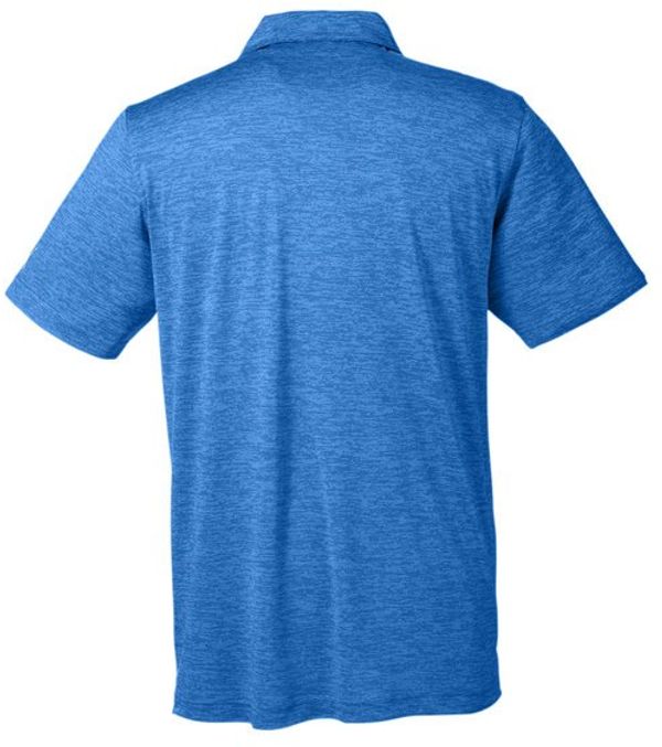 Am image of a Custom Puma Golf Men's Icon Heather Polo in Lapis Blue!