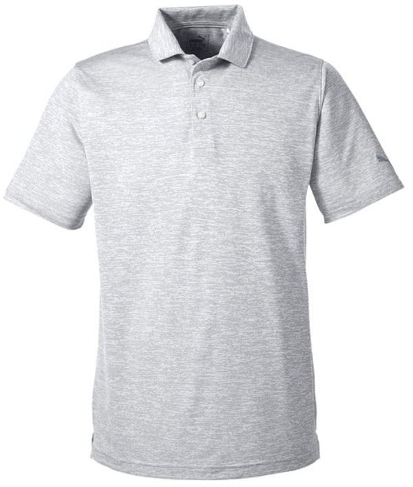 Am image of a Custom Puma Golf Men's Icon Heather Polo in Bright White!