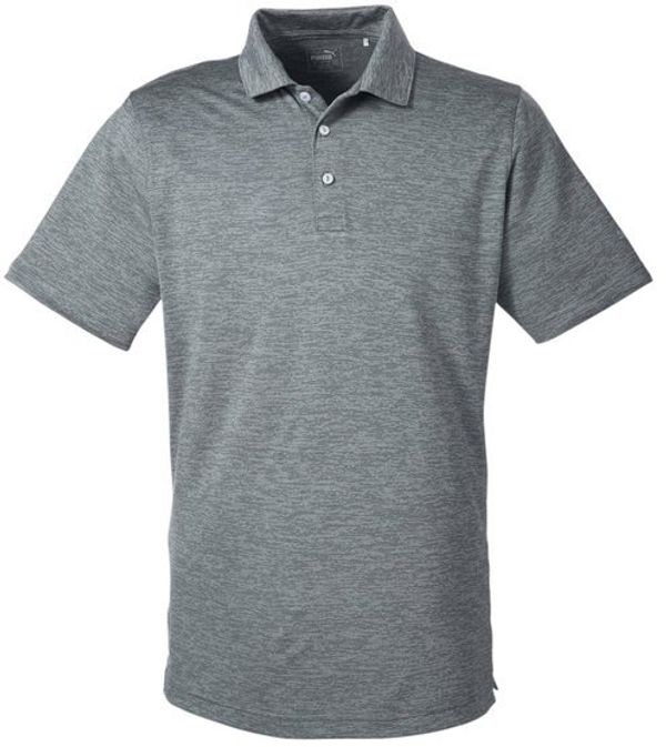 Am image of a Custom Puma Golf Men's Icon Heather Polo in Quiet Shade!